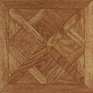 nexus self adhesive 12-inch vinyl floor tiles, 20 tiles - 12" x 12", classic paquet oak slate pattern - peel & stick, diy flooring for kitchen, dining room, bedrooms & bathrooms by achim home decor