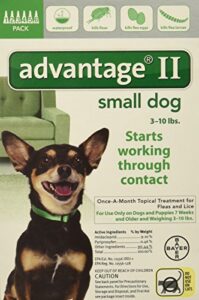 bayer animal health advantage ii for dogs 10 lbs and under - 6 pack