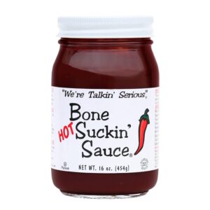 bone suckin fords gourmet foods bbq sauce, hot, 18 ounce