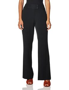 rafaella women's curvy fit gabardine bootcut stretch dress pants, 30 inch inseam, with pockets (size 4-16), 16, black