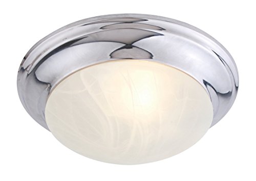 Livex Lighting 7302-05 Flush Mount with White Alabaster Glass Shades, Chrome