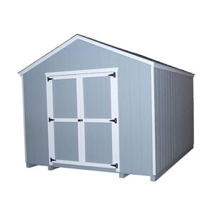 little cottage co. 10x12 value gable shed, wood diy precut kit, outdoor storage for backyard, garden, patio, lawn