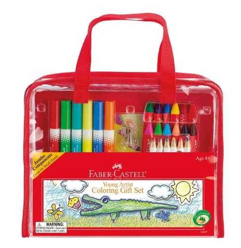 Faber-Castell Young Artist Coloring Gift Set - Premium Art Supplies for Kids in Portable Storage Bag