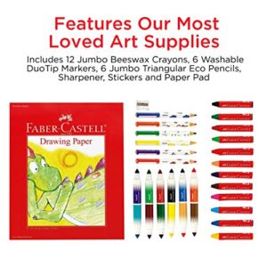 Faber-Castell Young Artist Coloring Gift Set - Premium Art Supplies for Kids in Portable Storage Bag