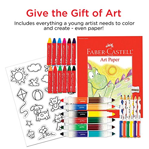 Faber-Castell Young Artist Coloring Gift Set - Premium Art Supplies for Kids in Portable Storage Bag