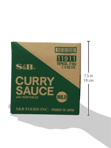 S&B Curry Sauce with Vegetables Mild, 7.4-Ounce (Pack of 10)