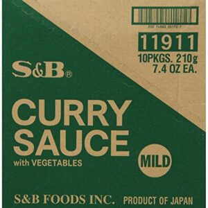 S&B Curry Sauce with Vegetables Mild, 7.4-Ounce (Pack of 10)