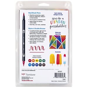 Tombow Dual Water Based Markers, Twin Tip, Primary Palette Assorted Inks, 10/Pack (56167)