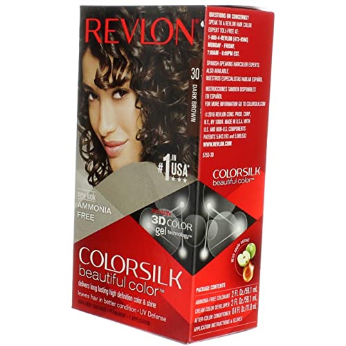 Revlon ColorSilk Hair Color, 30 Dark Brown 1 ea