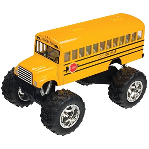 🚌 KiNSFUN 5" Monster School Bus Die Cast Metal Model Toy Car w/ Pullback Action