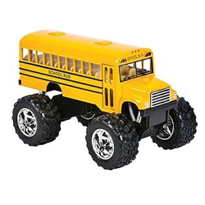 🚌 KiNSFUN 5" Monster School Bus Die Cast Metal Model Toy Car w/ Pullback Action