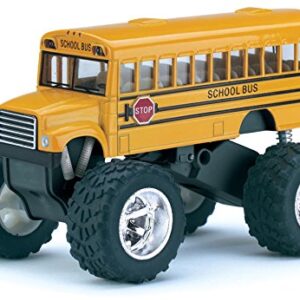 🚌 KiNSFUN 5" Monster School Bus Die Cast Metal Model Toy Car w/ Pullback Action