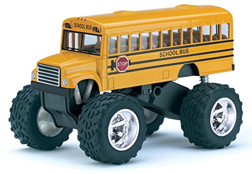 🚌 KiNSFUN 5" Monster School Bus Die Cast Metal Model Toy Car w/ Pullback Action