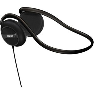maxell 190316 stereo neckband, 3.5mm plug, 4-ft rubber cord, black