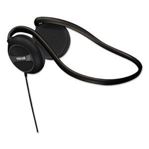 Maxell 190316 Stereo Neckband, 3.5Mm Plug, 4-Ft Rubber Cord, Black