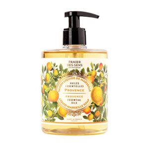 panier des sens - marseille liquid hand soap - provence hand wash - moisturizing soap with coconut oil - bathroom & kitchen refillable soap - 97% natural ingredients made in france - 16.9 fl.oz