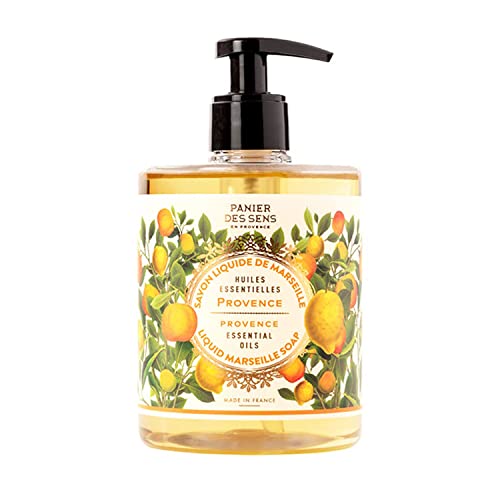 Panier des Sens - Marseille Liquid Hand Soap - Provence Hand Wash - Moisturizing Soap with Coconut Oil - Bathroom & Kitchen Refillable Soap - 97% Natural Ingredients Made in France - 16.9 Fl.oz