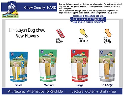 Himalayan Dog Chew Original Yak Cheese Dog Chews, 100% Natural, Long Lasting, Gluten Free, Healthy & Safe Dog Treats, Lactose & Grain Free, Protein Rich, Mixed Sizes, Dogs 65 Lbs & Smaller