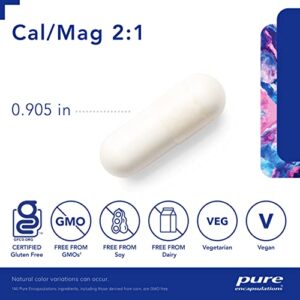 Pure Encapsulations Cal/Mag (Malate) 2:1 | Calcium and Magnesium Supplement in a 2-to-1 Ratio to Support Bones and Cardiovascular Health* | 180 Capsules