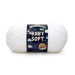 lion brand yarn (1 skein) babysoft baby yarn yarn, white