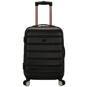 rockland melbourne hardside expandable spinner wheel luggage, black, carry-on 20-inch