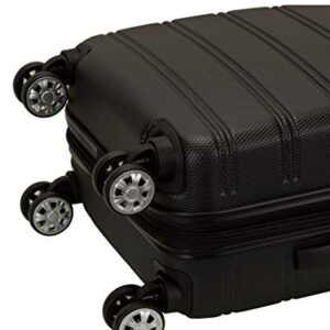 Rockland Melbourne Hardside Expandable Spinner Wheel Luggage, Black, Carry-On 20-Inch