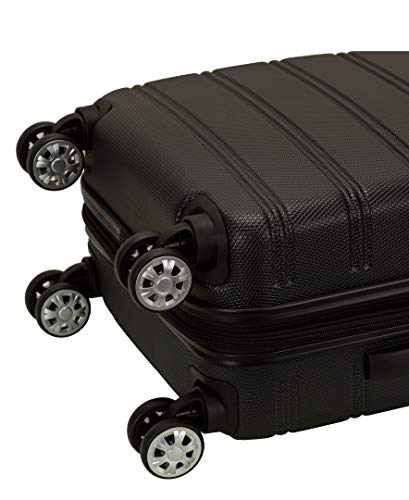 Rockland Melbourne Hardside Expandable Spinner Wheel Luggage, Black, Carry-On 20-Inch