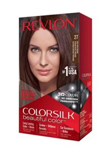 revlon permanent hair color, permanent hair dye, colorsilk with 100% gray coverage, ammonia-free, keratin and amino acids, 27 deep rich brown, 4.4 oz (pack of 1)