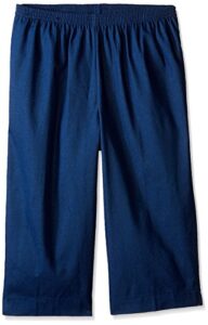 alfred dunner womens all around elastic waist denim plus capris pants - elastic waist jeans, blue, 24 us