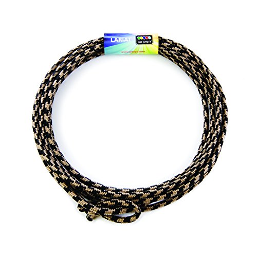 Just Jump It Lil Lariat Junior Lasso Rope - Pre-Tied 20' Kids Cowboy Rope - Black and Tan