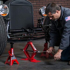 BIG RED T10152 Torin Steel Scissor Lift Jack Car Kit, 1.5 Ton (3,000 lb) Capacity, Red