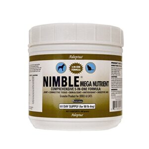 adeptus nutrition nimble mega nutrient pet food, 480 g/5 x 5 x 4.5"