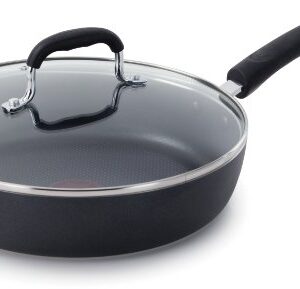 T-fal Experience Nonstick Fry Pan with Lid 10 Inch Induction Cookware, Pots and Pans, Dishwasher Safe Black