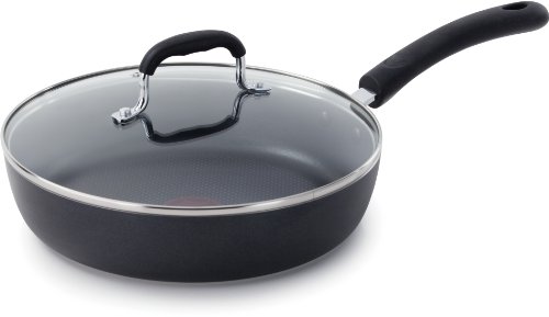 T-fal Experience Nonstick Fry Pan with Lid 10 Inch Induction Cookware, Pots and Pans, Dishwasher Safe Black