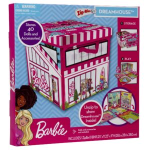 barbie zipbin 40 doll dream house toy box and playmat, styles may vary