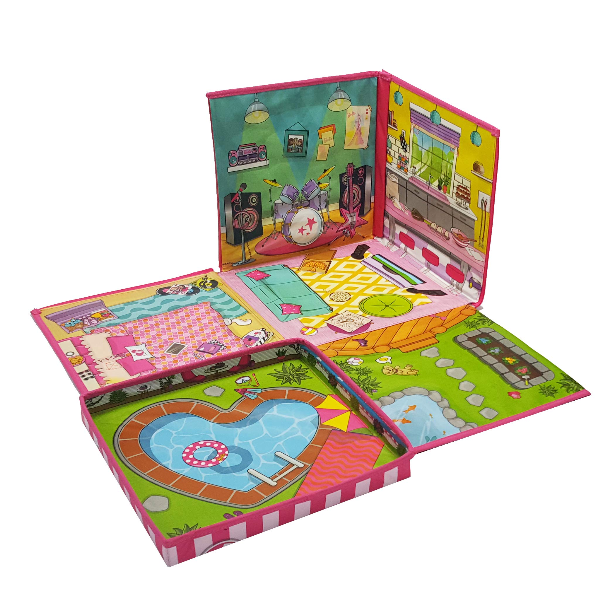 Barbie ZipBin 40 Doll Dream House Toy Box and Playmat, Styles May Vary