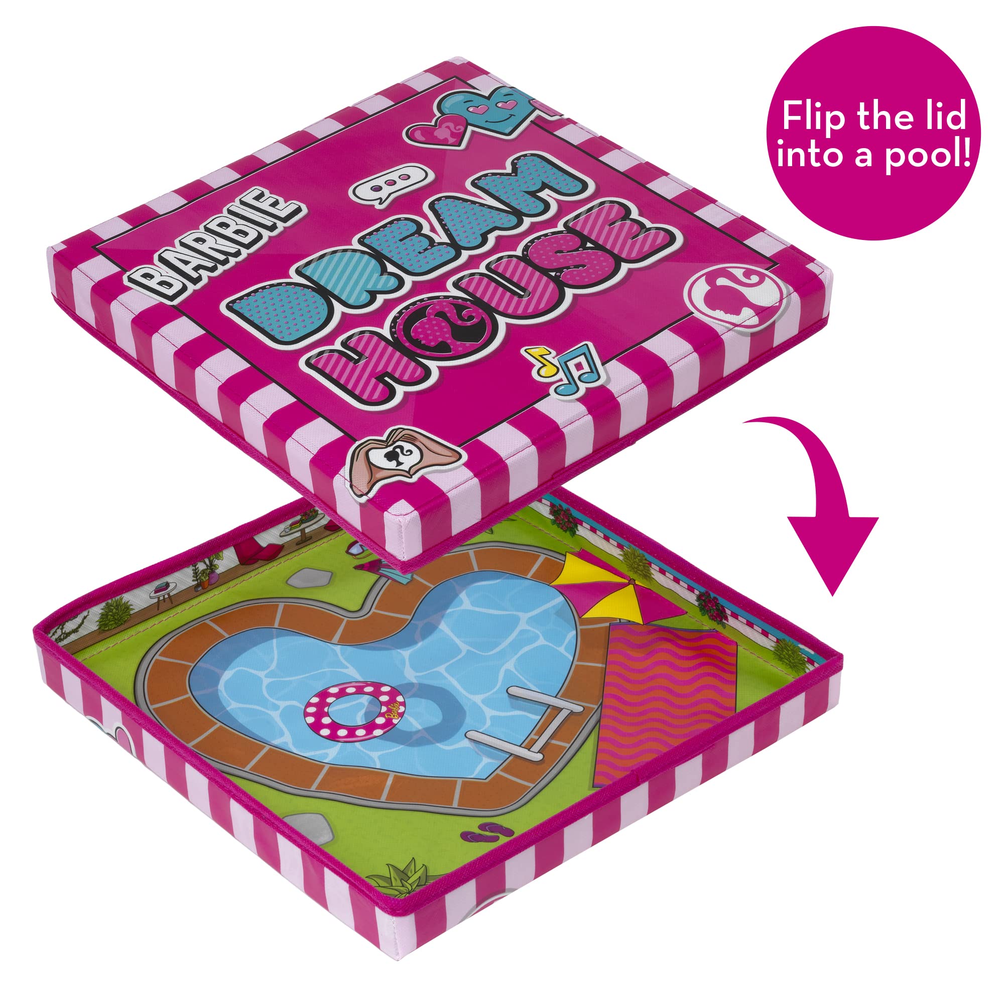 Barbie ZipBin 40 Doll Dream House Toy Box and Playmat, Styles May Vary