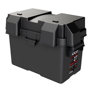 noco snap-top hm327bks battery box, group 27 12v outdoor waterproof battery box for marine, automotive, rv, boat, camper and travel trailer batteries