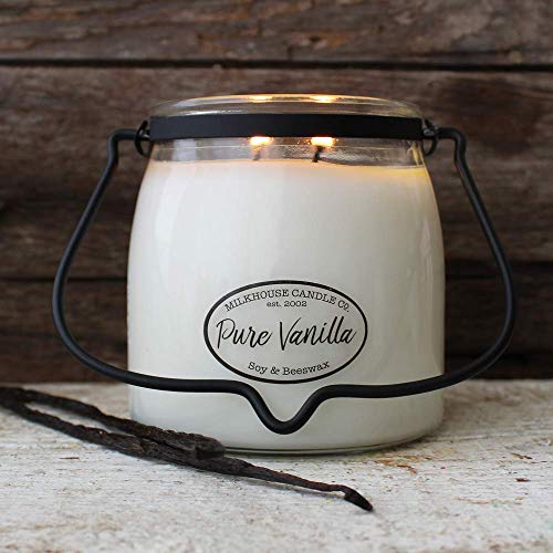 Milkhouse Candle Company, Creamery Glow Collection Scented Soy Candle: Butter Jar Candle, Pure Vanilla, 16-Ounce