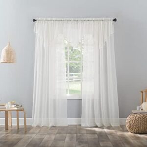 No. 918 Erica Crushed Sheer Voile Rod Pocket Curtain Panel, 51" x 84", Eggshell Off-White