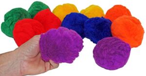 great lakes sports set of 12, rainbow fluff balls (lightweight versions of yarn balls), 3-1/2" diameters