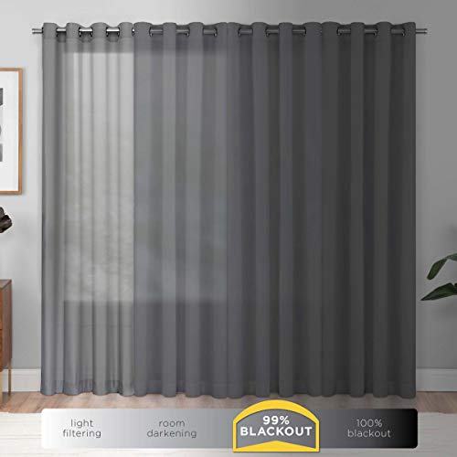 ECLIPSE Kendall Modern Blackout Thermal Rod Pocket Window Curtain for Bedroom or Living Room (1 Panel), 42 X 63, Black