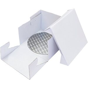 pme round cake card & cake box, 8-inch, white