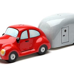 Car and Trailer Ceramic Magnetic Salt and Pepper Shaker Set