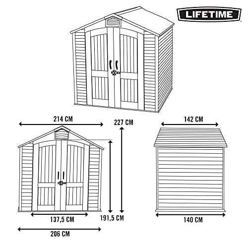 Lifetime 60057 Outdoor Storage Shed, 7 Feet by 4.5 Feet