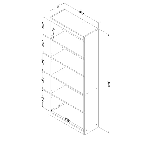 South Shore Axess 5-Shelf Bookcase - Royal Cherry