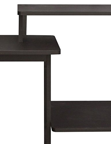 Furinno Efficient Home Laptop Notebook Computer Desk with Square Shelves, Espresso/Black