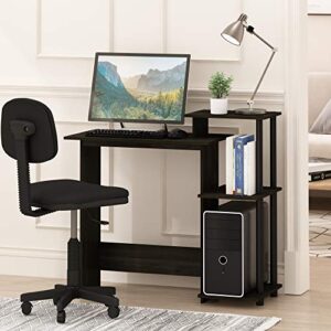 Furinno Efficient Home Laptop Notebook Computer Desk with Square Shelves, Espresso/Black