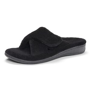 orthaheel women's relax slipper, black terry, 8.0 m