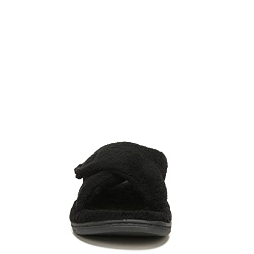 ORTHAHEEL Women's Relax Slipper, Black Terry, 8.0 M